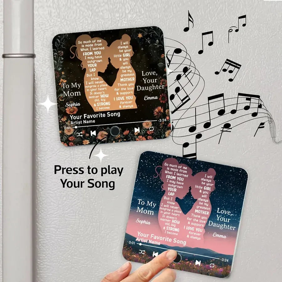 “You’ll Always Be My Little Girl” Acrylic Music Magnet – Personalized Gift for Mom