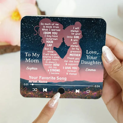 “You’ll Always Be My Little Girl” Acrylic Music Magnet – Personalized Gift for Mom