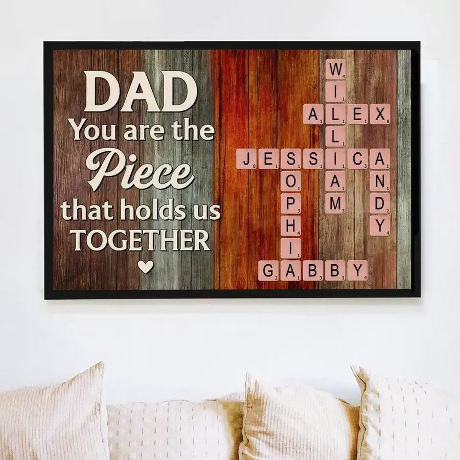 "You Hold Us Together" - Custom Scrabble Poster for Dad – Father's Day Gift