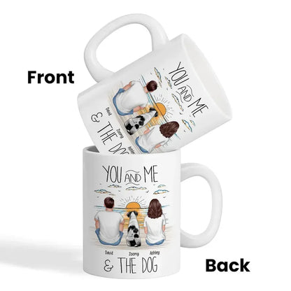 “You, Me & the Dog” Personalized Sunrise Mug – Romantic Gift for Dog Lovers or Cat Lovers