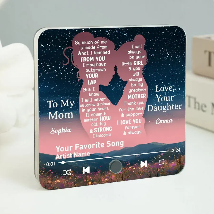 “You’ll Always Be My Little Girl” Acrylic Music Magnet – Personalized Gift for Mom